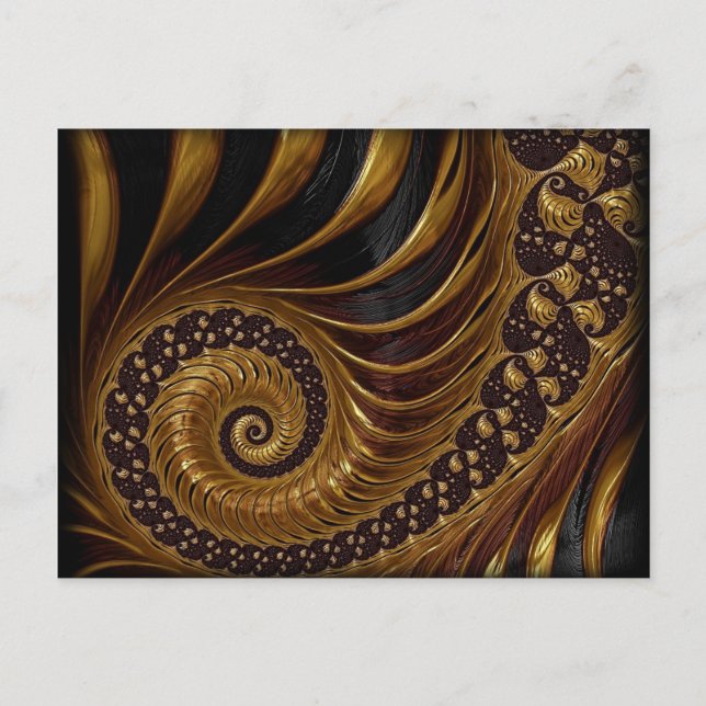 postal fractal de plumas de café (Anverso)