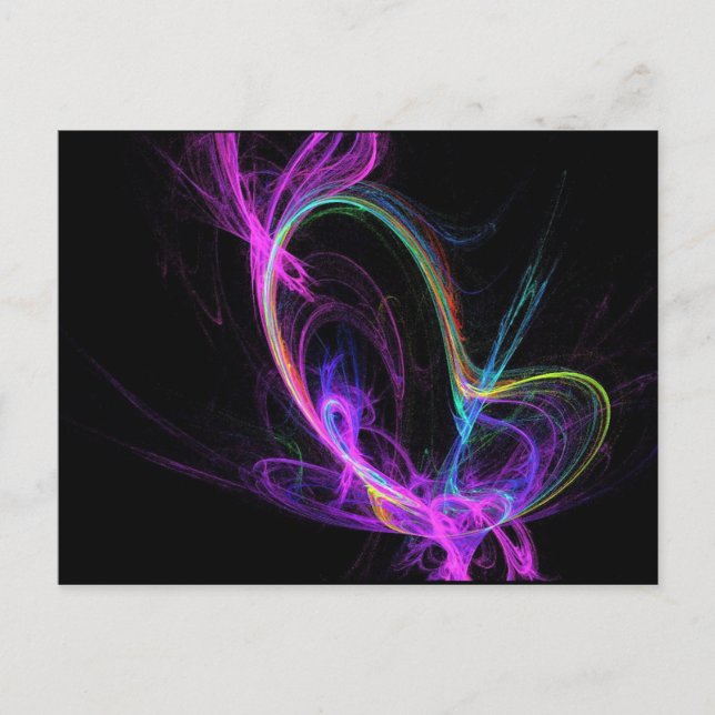 Postal Fractal Eléctrico Rosa (Anverso)