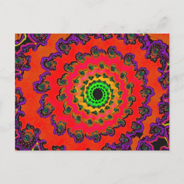Postal Fractal espiral psicodélico 2 (Anverso)