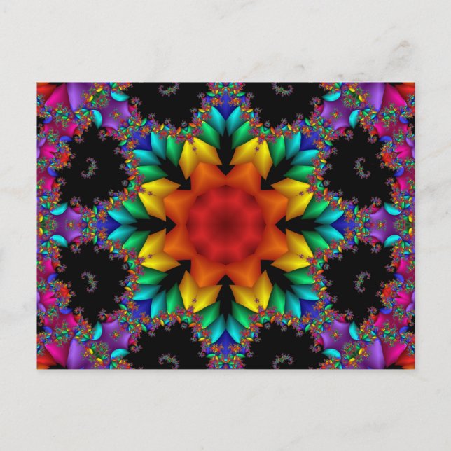 Postal Fractal floral (Anverso)