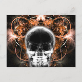 Postal Fractal Fractal Skull de mariposa de rayos X - Nar