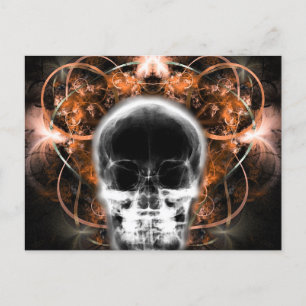 Postal Fractal Fractal Skull de mariposa de rayos X - Nar