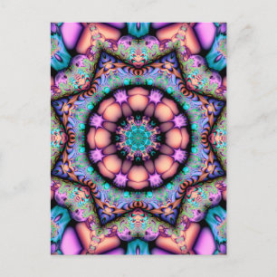 Postal Fractal Mandala Floral Psicodelia