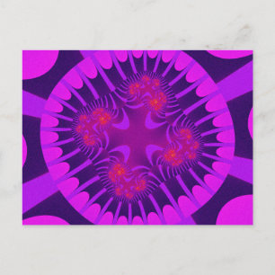Postal Fractal Morado y Rosa Colorido