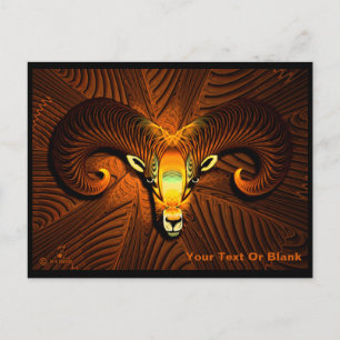 Postal Fractal Ram's Head