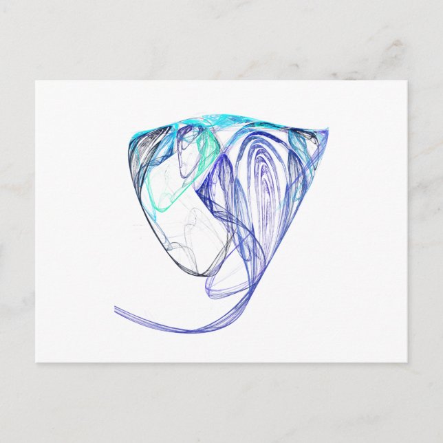 Postal Fractal - Retrato de elefante (Anverso)