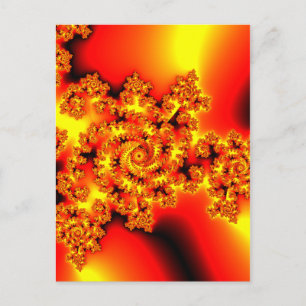 Postal fractal rojo brillante