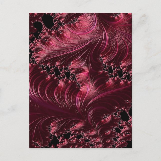 Postal Fractal rojo profundo (Anverso)