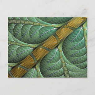 Postal Fractal verde orgánico "ramificado"