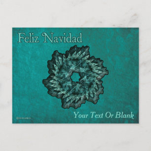 Postal Fractal Wreath - Feliz Navidad