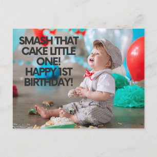 Postal Fragmento que hace feliz primer cumpleaños a un pe