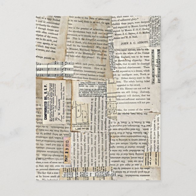 Postal Fragmentos de papel de cosecha - Vertical (Anverso)
