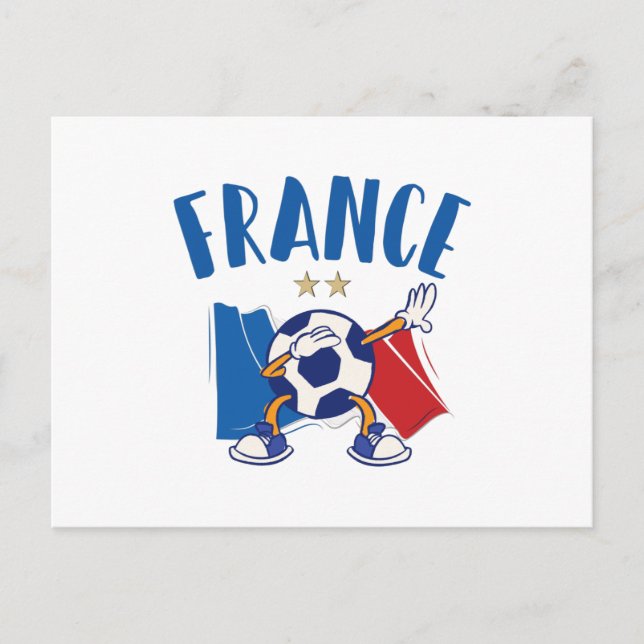 Postal France Dabbing Soccer Ball Flag 2 stars (Anverso)