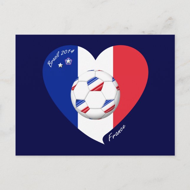 Postal "FRANCE" Soccer Team. Fútbol de Francia 2014 (Anverso)