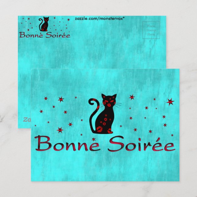 Postal Francés: Bonne Soiree (Anverso / Reverso)