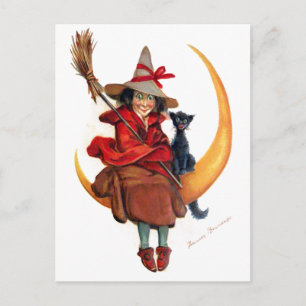 Postal Frances Brundage: Bruja en la Luna de Sickle