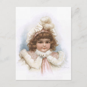 Postal Frances Brundage - Niña pequeña con collar de piel