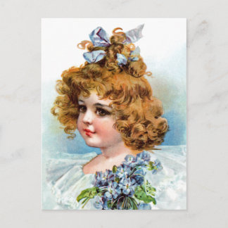 Postal Frances Brundage - Retrato de un Chica florido
