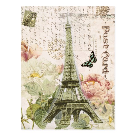 Postal Francesa De La Torre Eiffel Del Vintage Zazzle Es Fondos vintage gratis para protector de pantalla 8. postal francesa de la torre eiffel del vintage