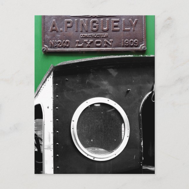 Postal francesa de motor de vapor de 1909 (Anverso)