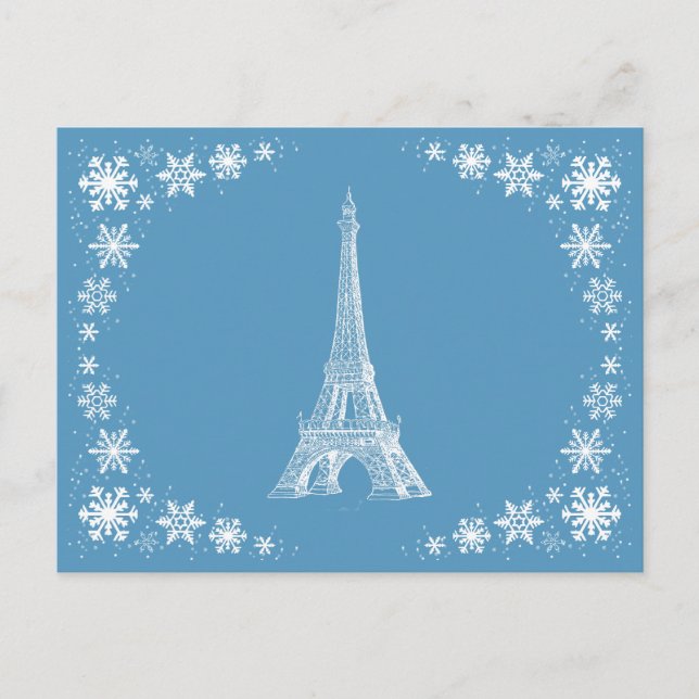 Postal francesa de Nieve de París (Anverso)