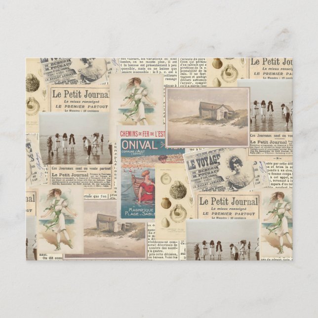 Postal francesa de playa vintage (Anverso)