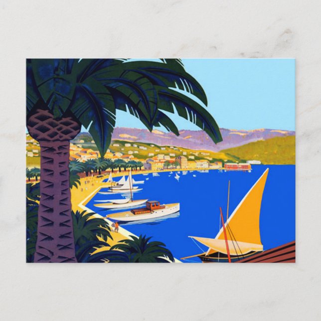 Postal francesa Vintage Cote D'Azur (Anverso)