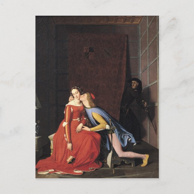 Postal Francesca da Rimini y Paolo Malatesta, 1819 (Anverso)