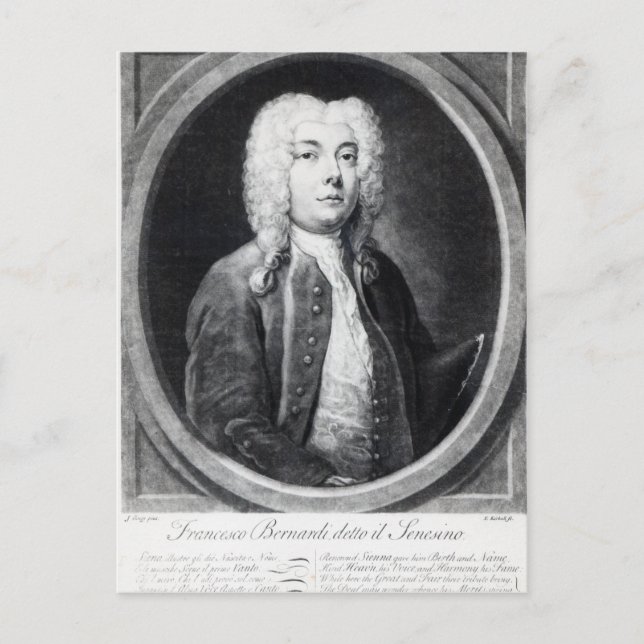 Postal Francesco Bernardi Senesino (Anverso)