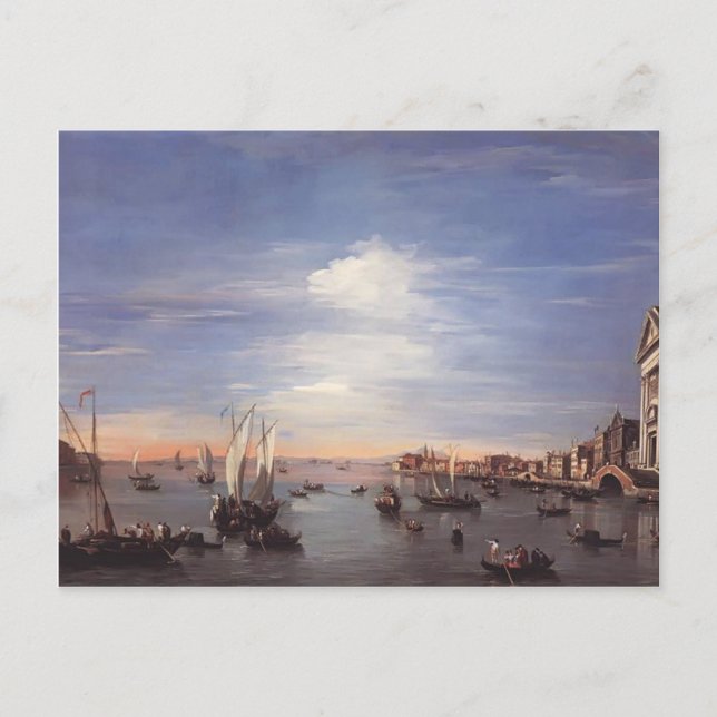Postal Francesco Guardi- El canal de Giudecca con Zattere (Anverso)