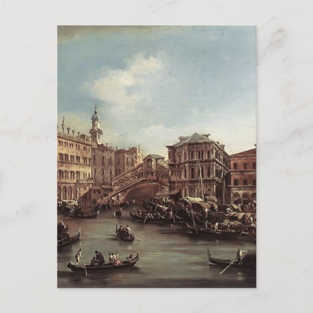 Postal Francesco Guardi - El puente de Rialto (Anverso)