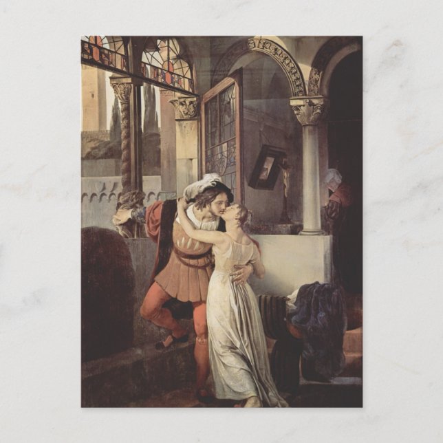 Postal Francesco Hayez - El último beso de Romeo y Juliet (Anverso)