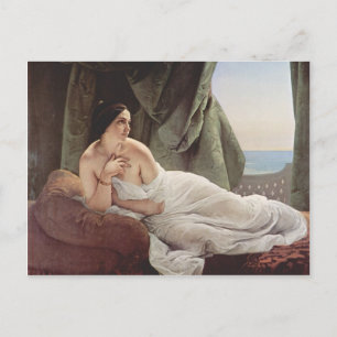 Postal Francesco Hayez - Reclinación de la odalisca