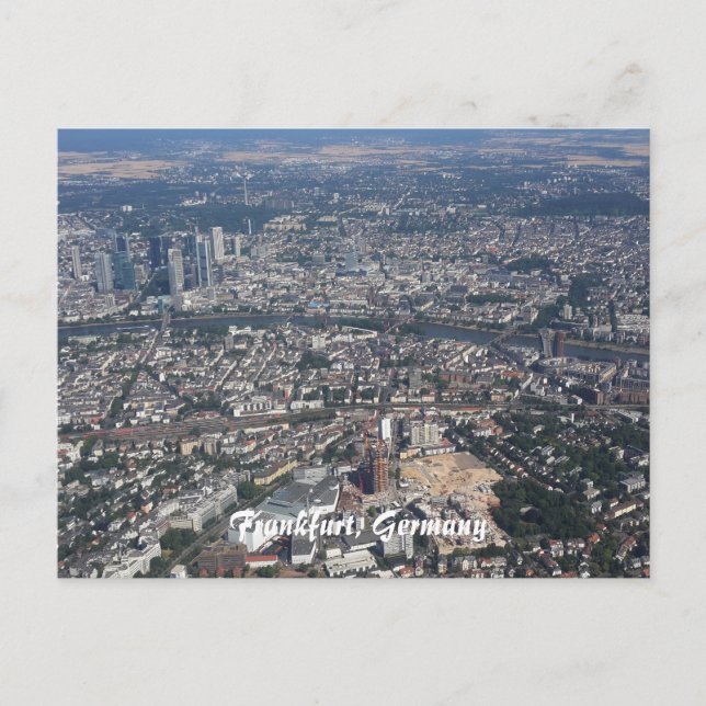 Postal Fráncfort Alemania desde el cielo (Anverso)