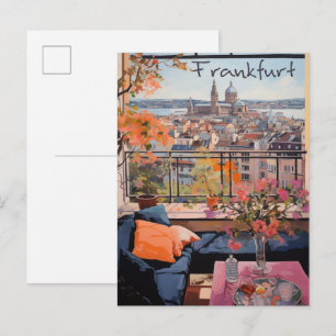 Postal Fráncfort Alemania Viajes Ciudad Pintura Estética