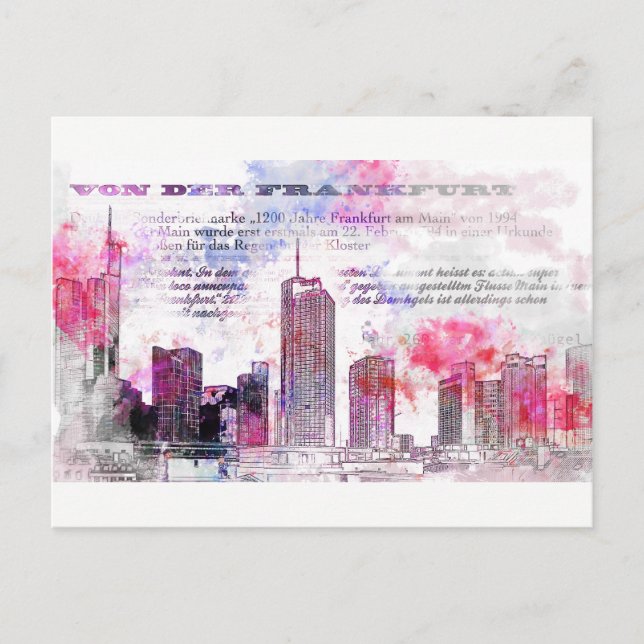 Postal Fráncfort, Architektur - Ilustracion Popart (Anverso)