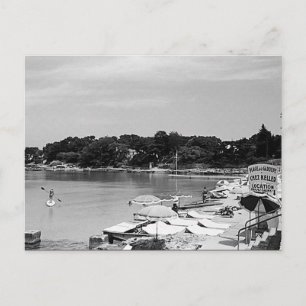 Postal Francia antigua Niza Antibes playa de La Garoupe