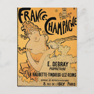Postal Francia Champagne Vintage Vintage Wine Ad Art