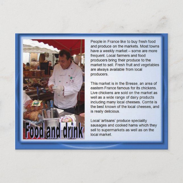 Postal Francia, comida francesa (Anverso)