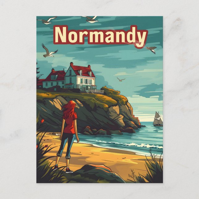 Postal Francia de Normandía (Anverso)
