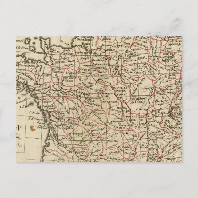 Postal Francia, departamentos (Anverso)