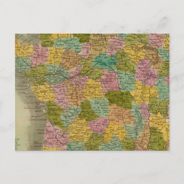 Postal Francia En Departamentos (Anverso)