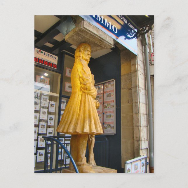 Postal Francia, Jura, Arbois; estatua de un viticultor (Anverso)
