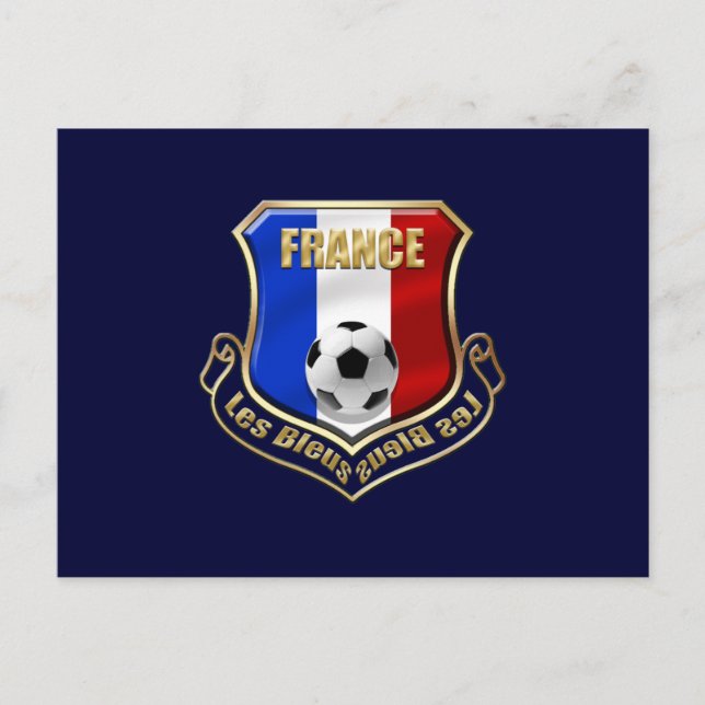 Postal Francia les Bleus Logotipo Escudo Emblem (Anverso)