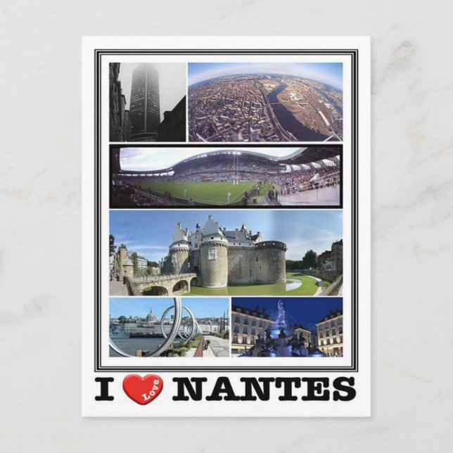 Postal Francia - Nantes - I Love - (Anverso)