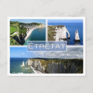 Postal Francia - Normandía - Etretat - Los acantilados -