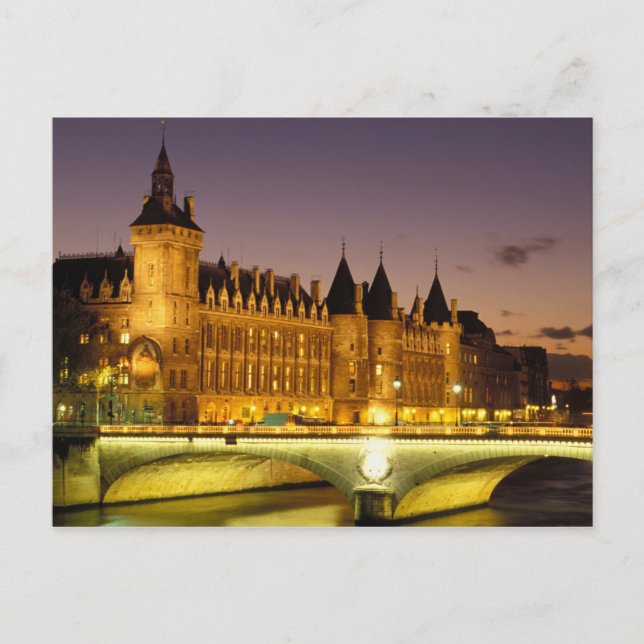 Postal Francia, París, Conciergerie y río Sena en (Anverso)