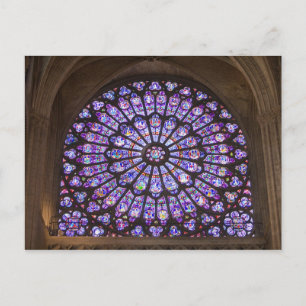 Postal Francia, París. Detalle interior de vidrieras