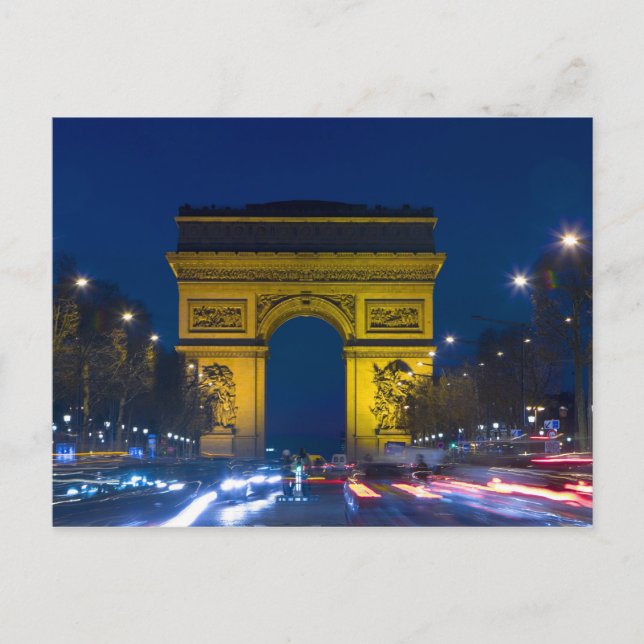 Postal Francia, París. El Arco de Triunfo y el (Anverso)