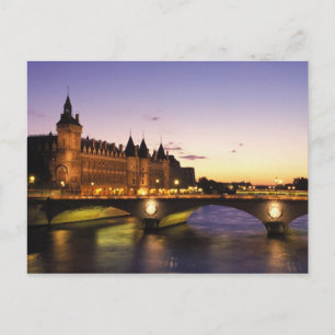 Postal Francia, París, el Sena y la Conciergía en